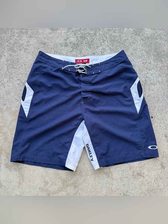 Oakley Other - Vintage Y2K OAKLEY Board Shorts Swim Trunks Blue White Size 38